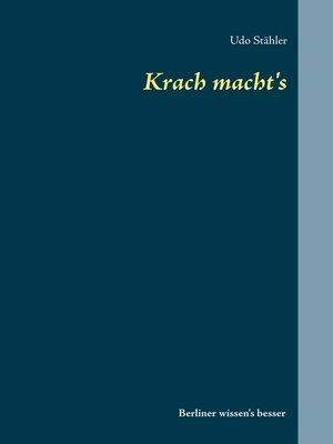 cover image of Krach macht's
